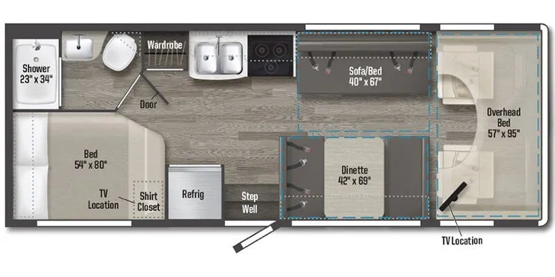 2025 Winnebago Minnie Winnie 25B floor plan