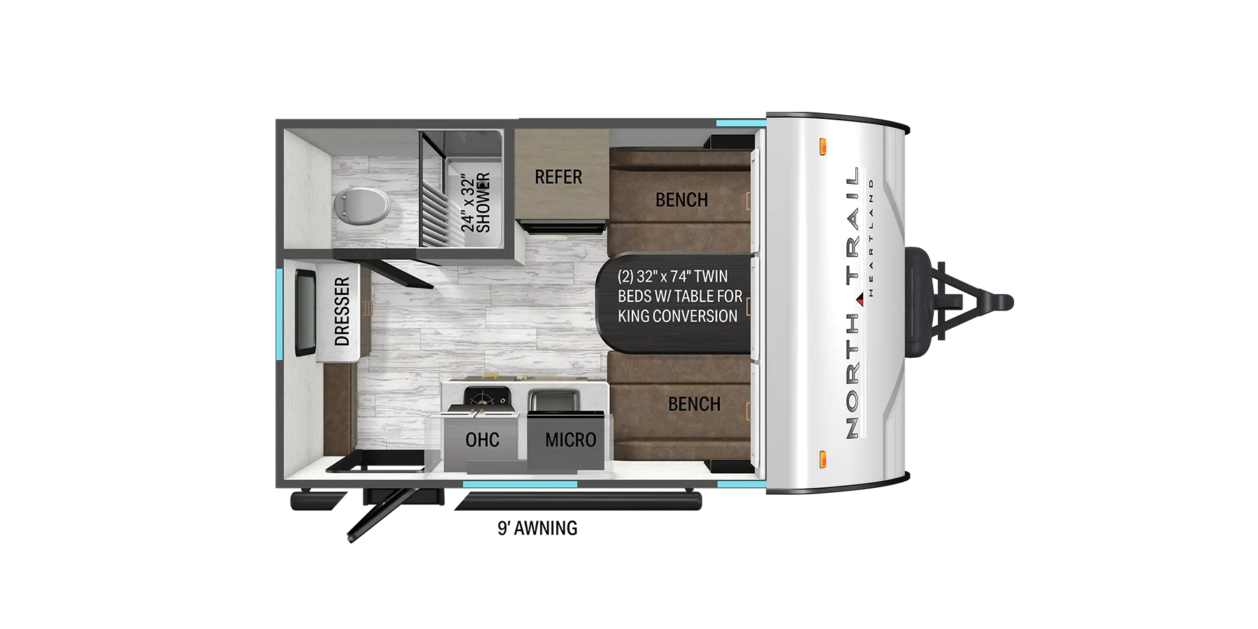 Heartland North Trail 14UL floor plan