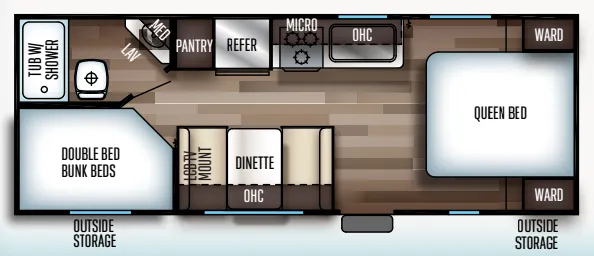 Forest River Cherokee Grey Wolf 22MKSE floor plan