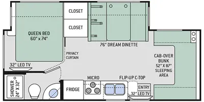 2018 Thor Motor Coach Freedom Elite 24FE - Floor plan