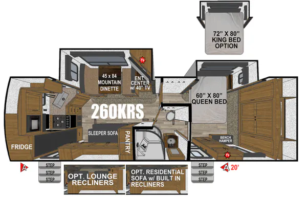 Outdoors RV Blackstone Mountain Series 260KRS floor plan