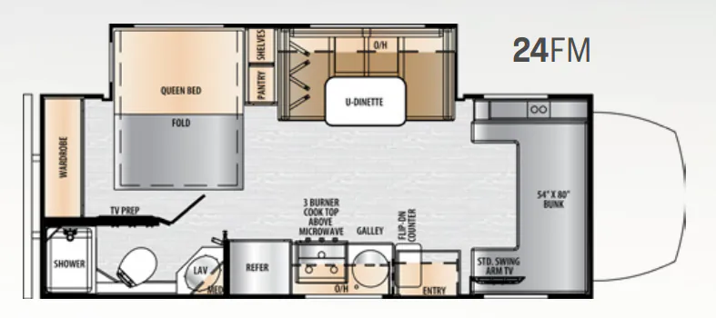 East to West Entrada M-Class 24FM floor plan