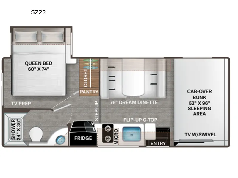 2026 Thor Motor Coach Pasadena SE SZ22 Chevy - Floor plan