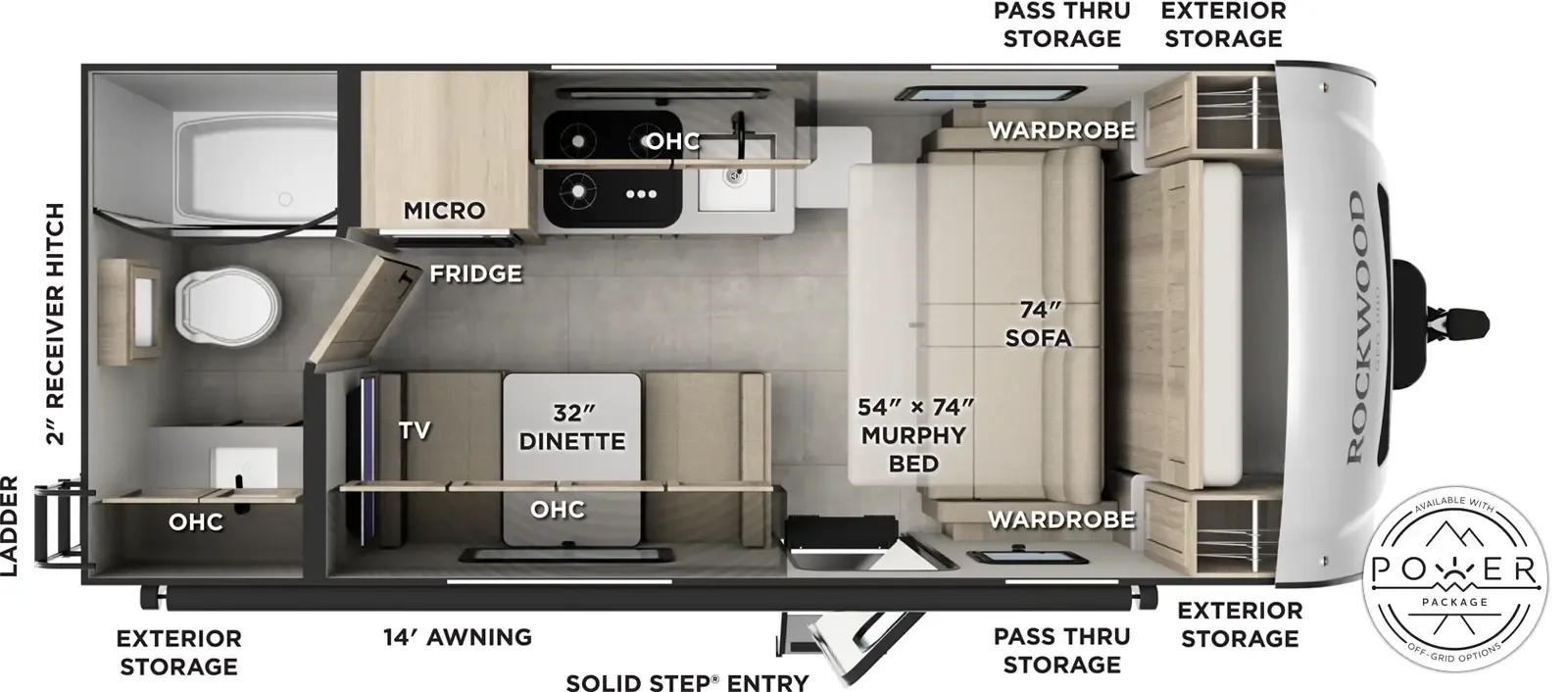 2026 Forest River Rockwood 19FD - Floor plan