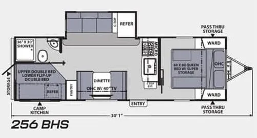 2022 Coachmen Apex Ultra-Lite 256BHS - Floor plan