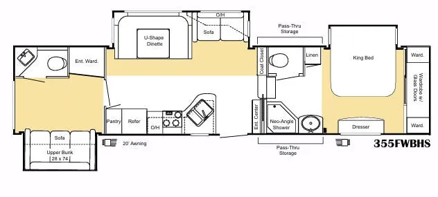 Keystone Sprinter Copper Canyon 355FWBHS floor plan