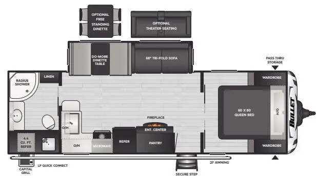 Keystone Bullet Premium 260RBSWE floor plan