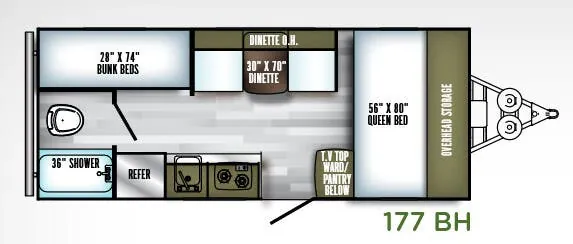 Palomino PaloMini 177 BH floor plan