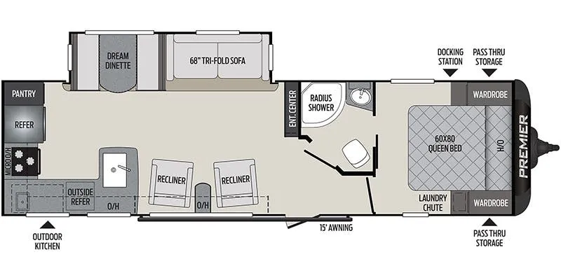 2018 Keystone Premier Ultra Lite 29RKPR - Floor plan