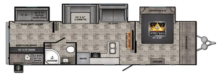 CrossRoads Volante 34BH floor plan