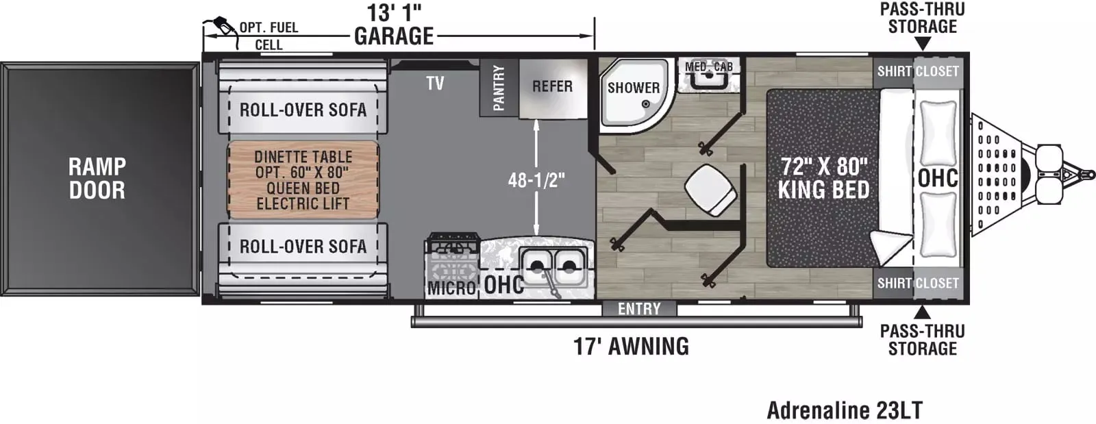 Coachmen Adrenaline 23LT floor plan