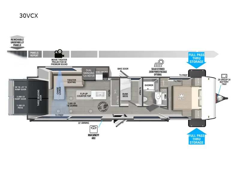 2026 Forest River Salem FSX 30VCX floor plan