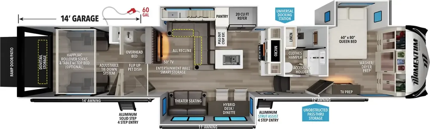 Grand Design Momentum 395MT floor plan