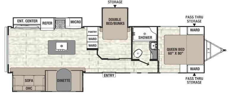 Coachmen Freedom Express Maple Leaf Edition 323 BHDSLE floor plan