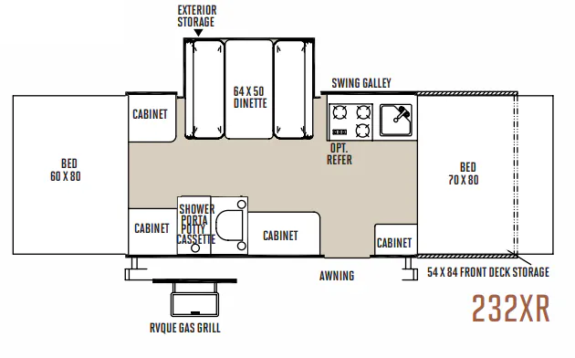 Forest River Rockwood Freedom 232XR floor plan