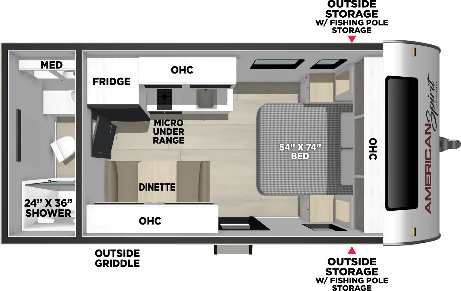 Coachmen American Spirit Bijou 18RBB floor plan