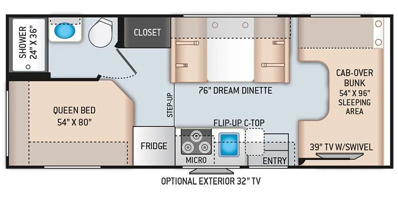 2023 Thor Motor Coach Four Winds 22E floor plan