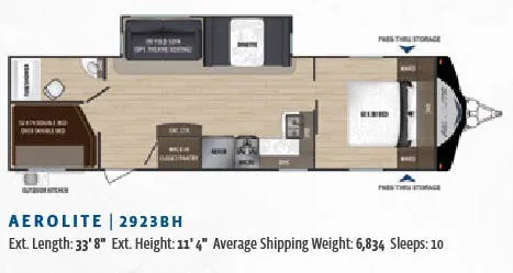 Dutchmen Aerolite 2923BH floor plan