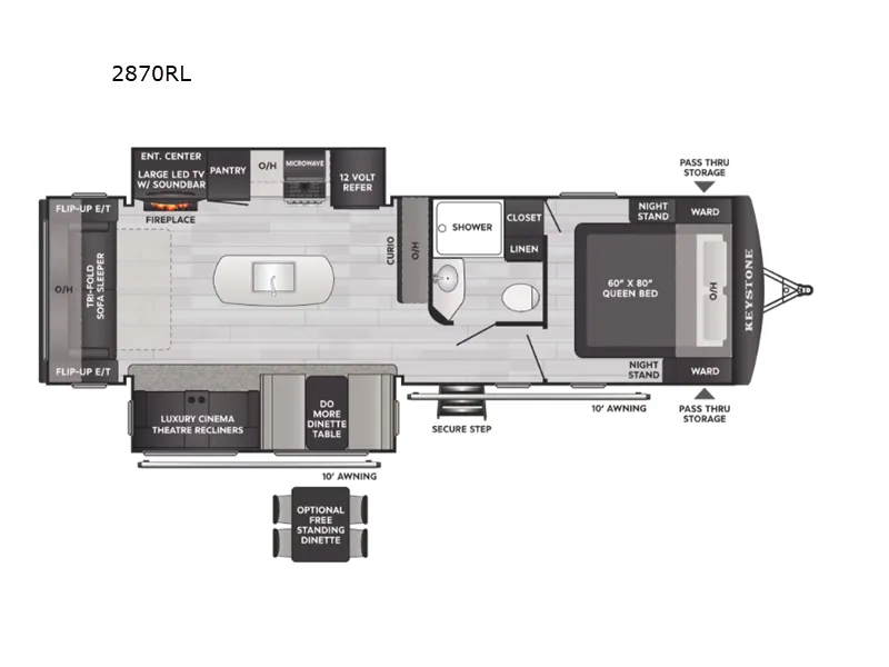 2026 Keystone Passport Super Lite 2870RL - Floor plan