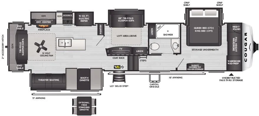 Keystone Cougar 368MBI floor plan