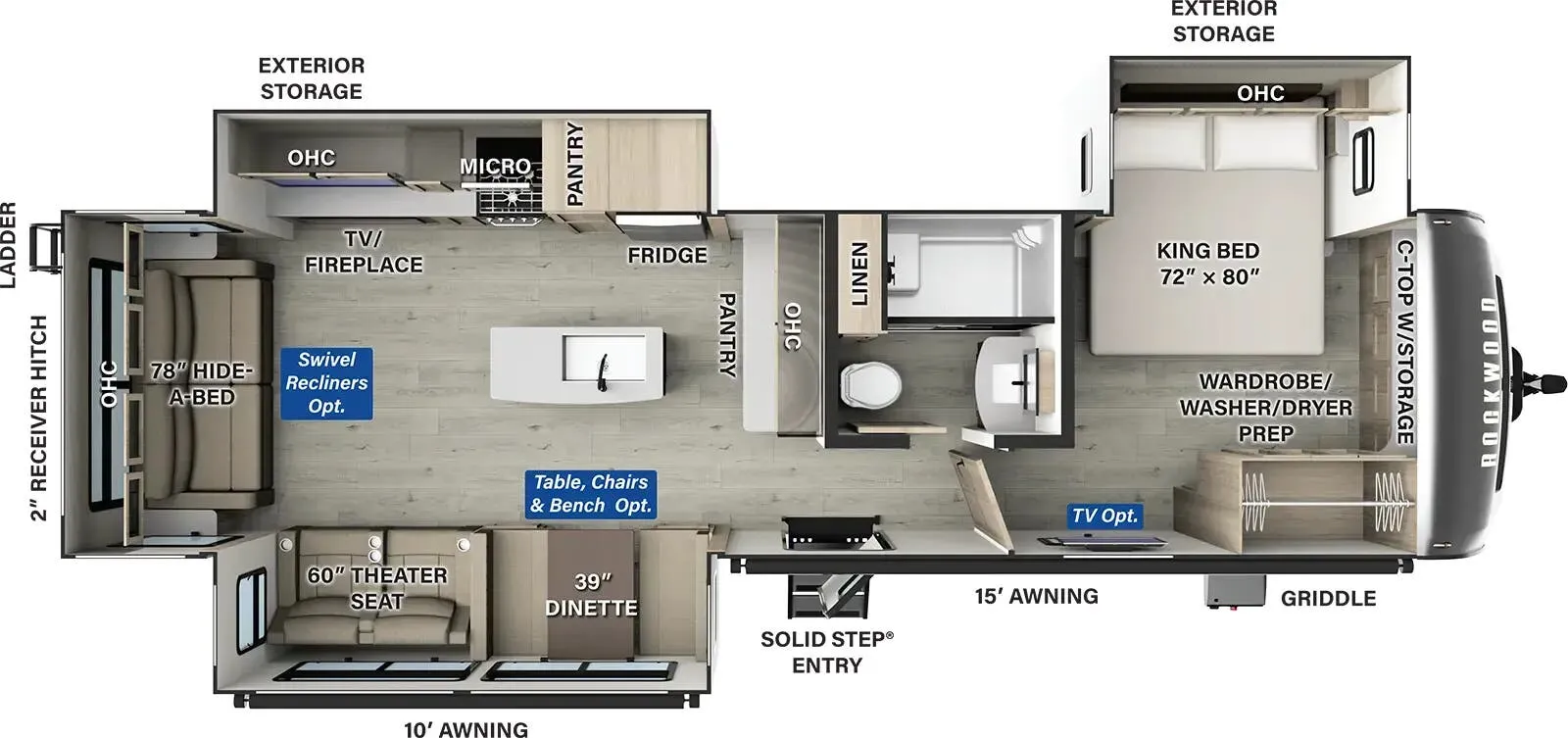 Forest River Rockwood Signature 8337RL floor plan