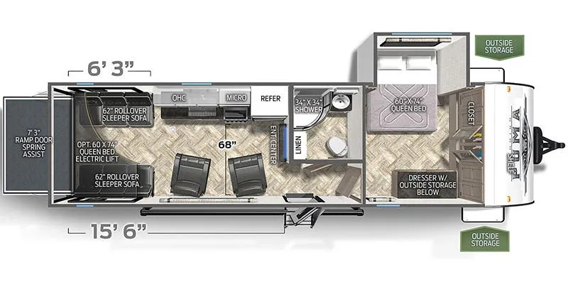 Palomino Puma XLE Lite 27TSB floor plan
