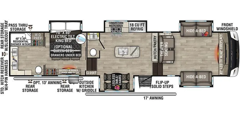 K-Z Durango Gold G386FLF floor plan
