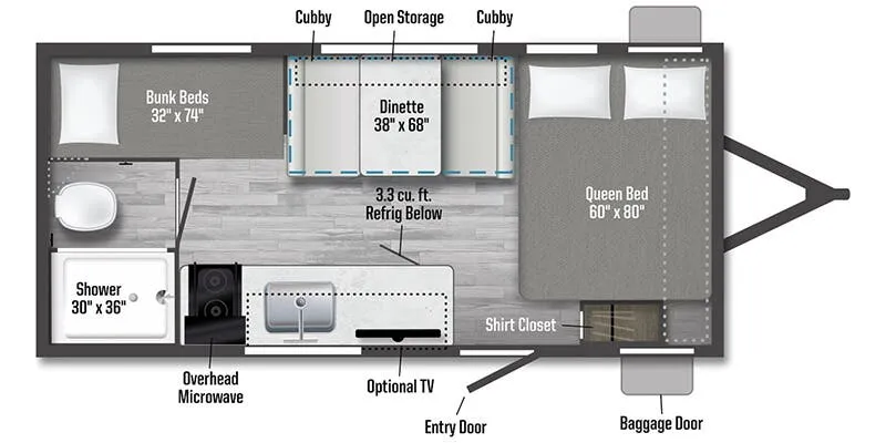 2026 Winnebago Access 15BH - Floor plan