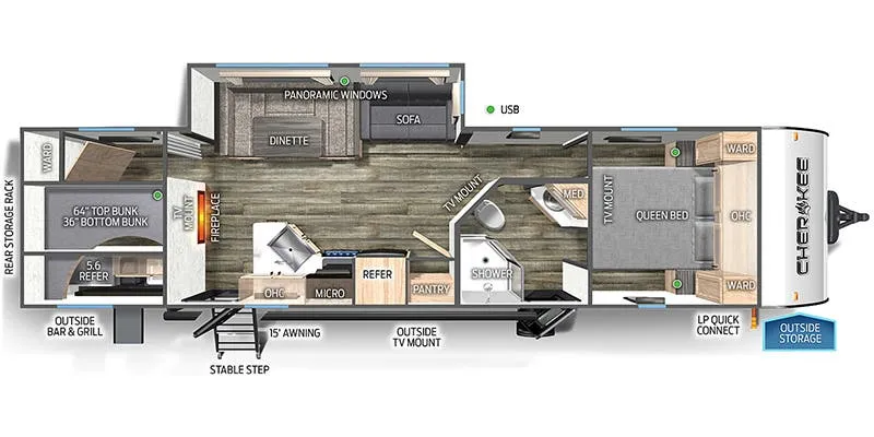 Forest River Cherokee 294GEBG floor plan