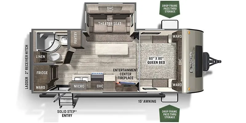 2020 Forest River Flagstaff Micro Lite 22FBS - Floor plan