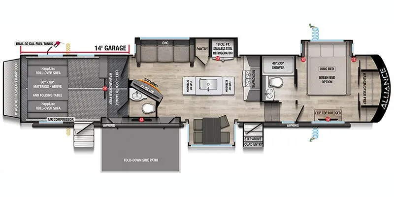 2026 Alliance RV Valor 42V14 - Floor plan