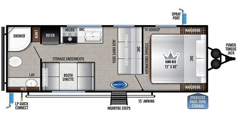 East to West Silver Lake 25KRB floor plan
