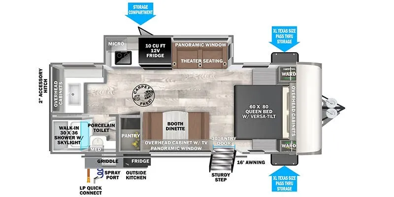 2025 Forest River Wildwood 22RKHL - Floor plan
