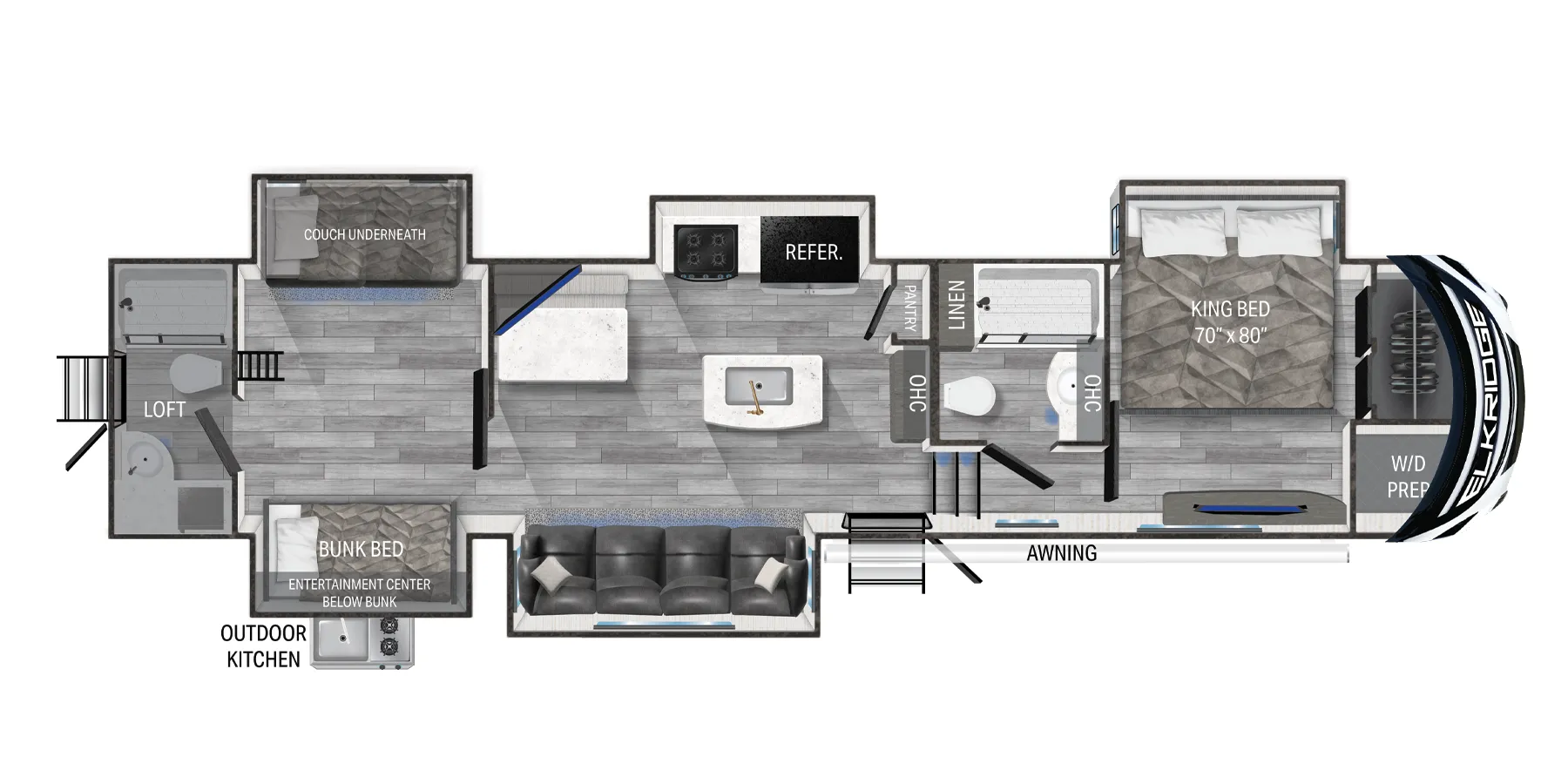 Heartland ElkRidge 37DRB floor plan