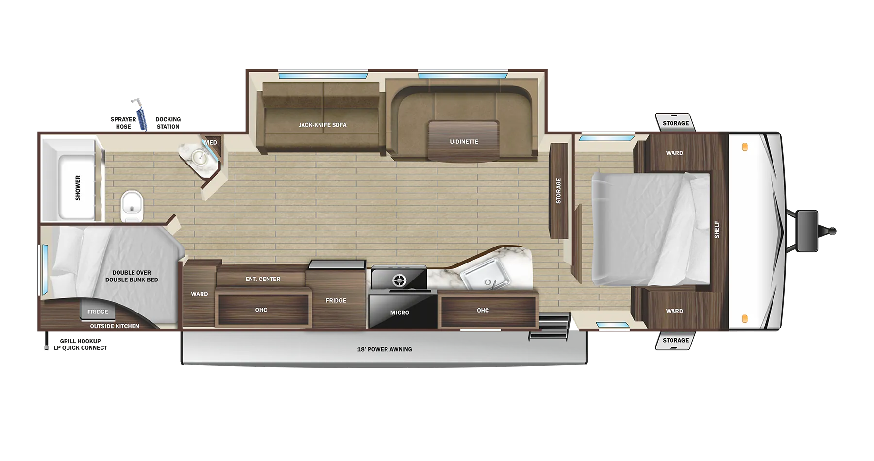 2023 Highland Ridge Open Range Conventional 28BHS - Floor plan