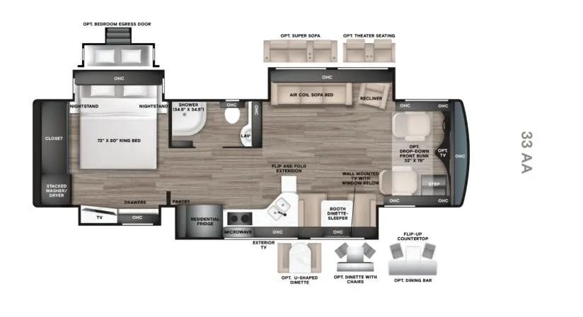 2027 Tiffin Allegro Red 33 AA - Floor plan