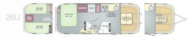 Airstream Flying Cloud 26U floor plan