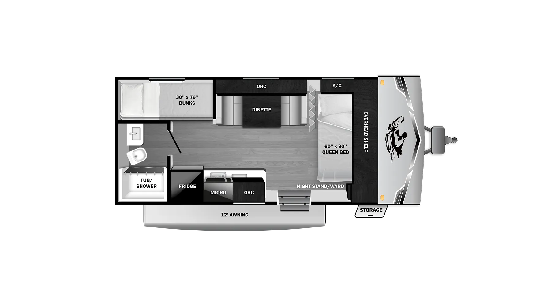 2027 Open Range Open Range Colt 18BH - Floor plan