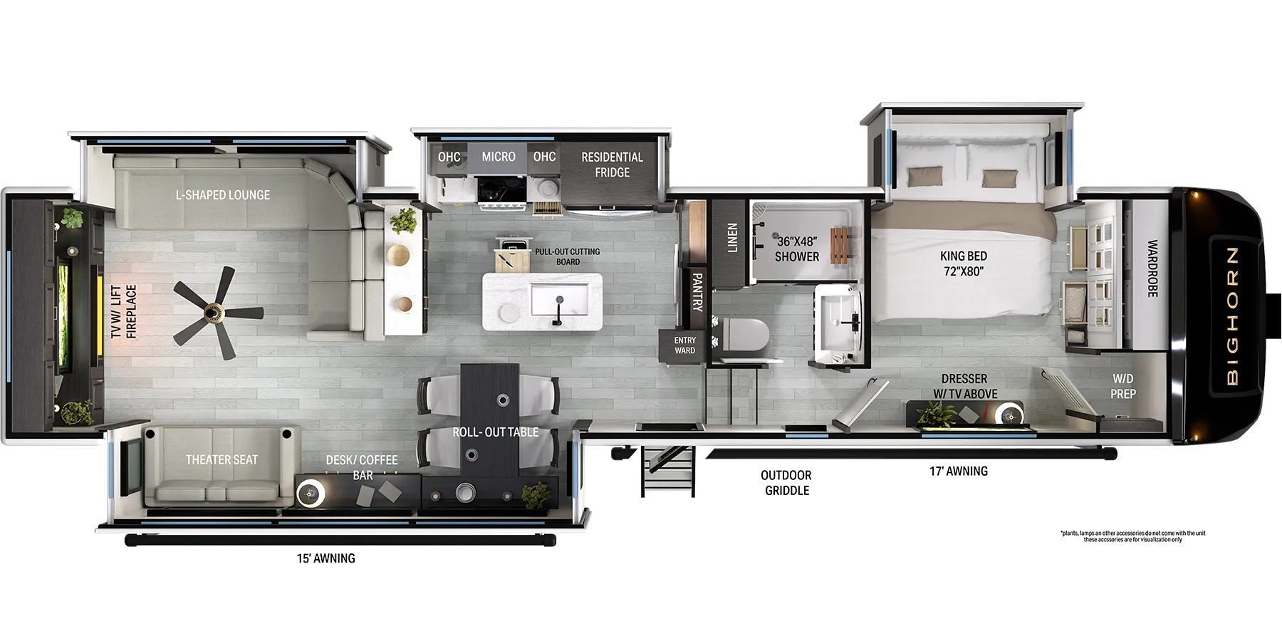 Heartland Bighorn 38RE floor plan