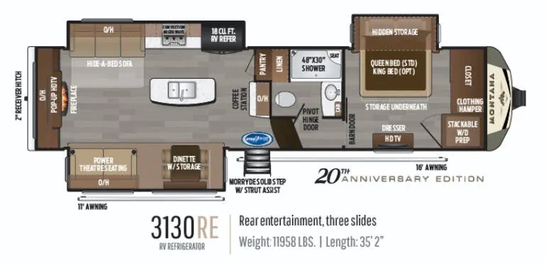 Keystone Montana 3130RE floor plan