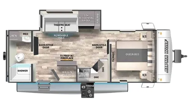 2023 Forest River Cherokee Alpha Wolf 22SW-L - Floor plan