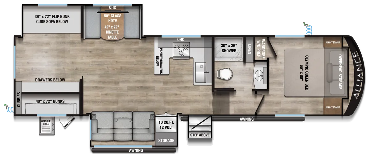 2026 Alliance RV Avenue All-Access 30BH - Floor plan