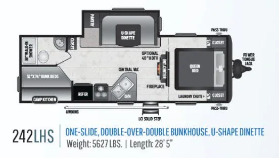Keystone Hideout LHS 242LHS floor plan