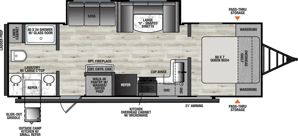2026 Forest River Viking 25RB floor plan