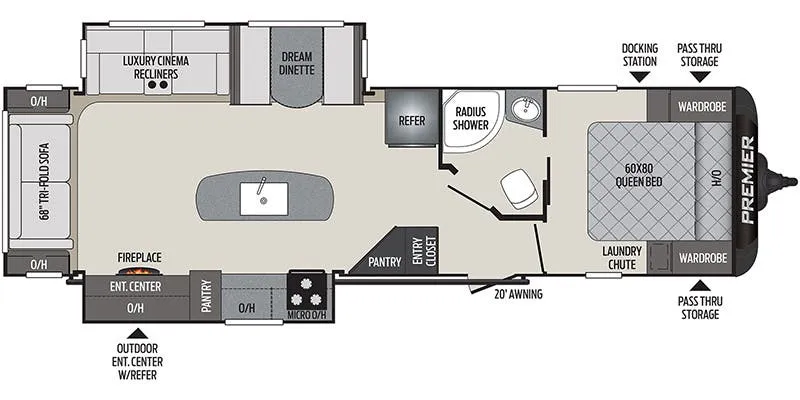 2020 Keystone Premier Ultra Lite 30RIPR floor plan