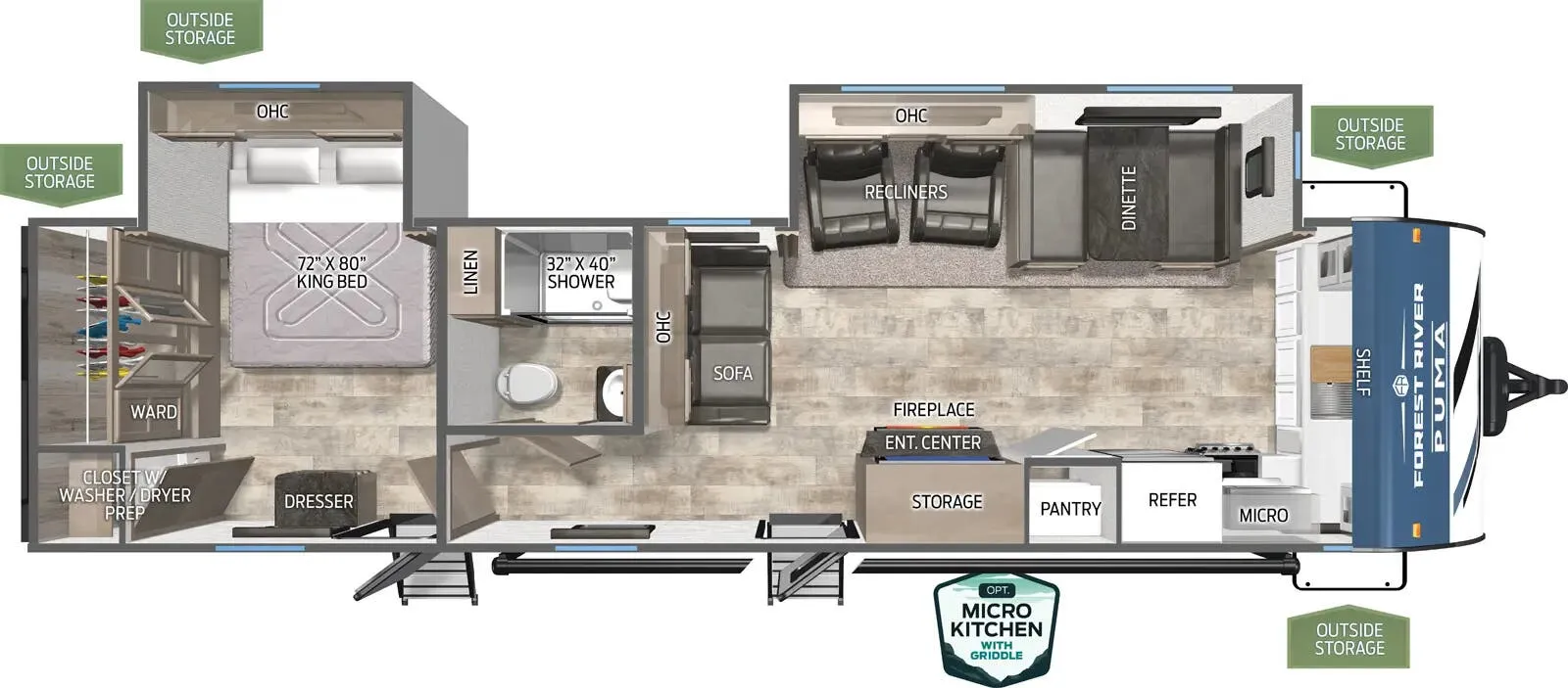 Palomino Puma 31FKRK floor plan