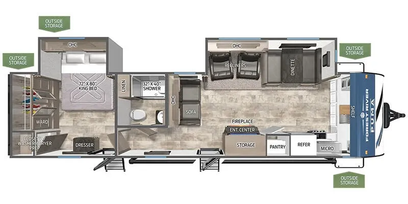 2026 Palomino Puma 31FKRK - Floor plan