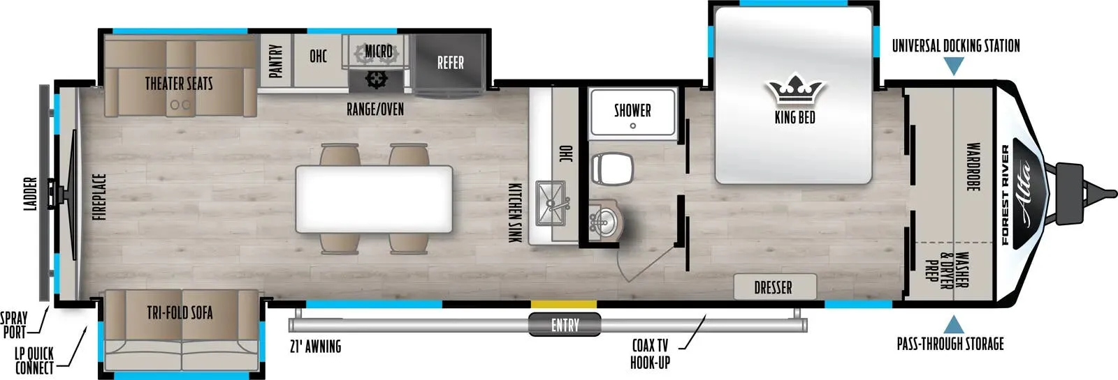 East to West Alta Xtreme 3250KXT floor plan