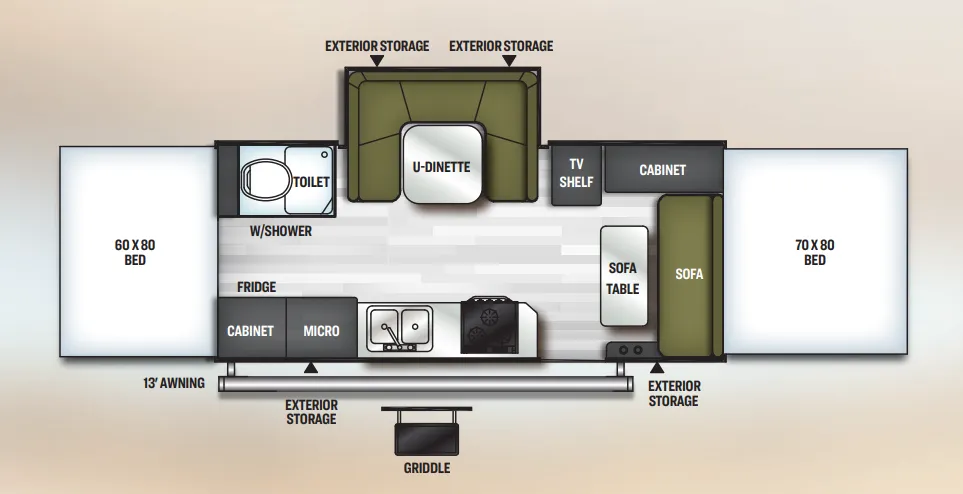 Forest River Flagstaff High Wall HW29SC floor plan