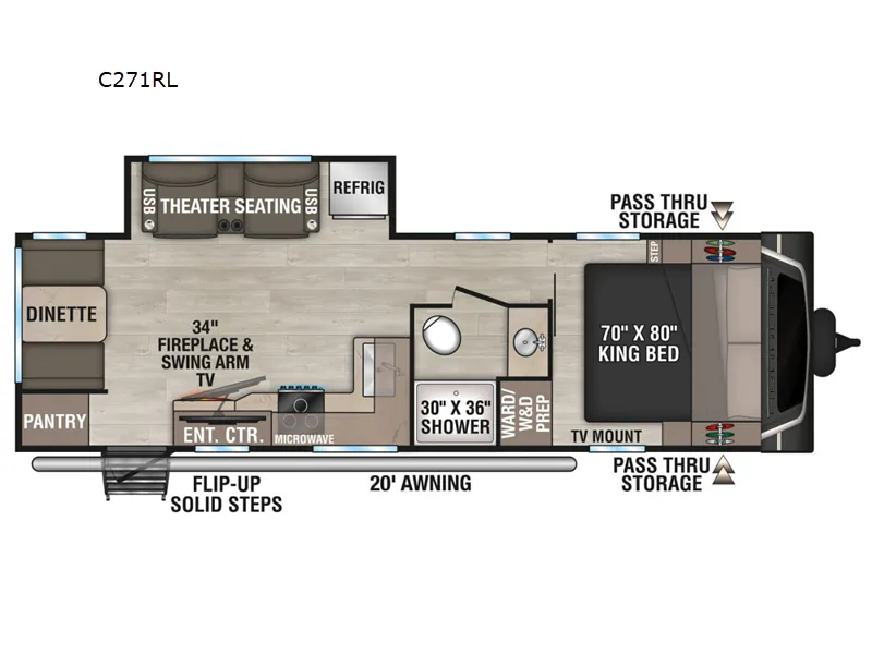 2026 K-Z Connect C271RL - Floor plan